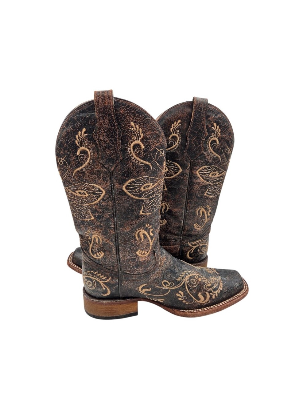 Circle G Women’s Distressed  Dragonfly Embroidered Cowgirl Western Boots Sz 8.5M - Picture 4 of 11
